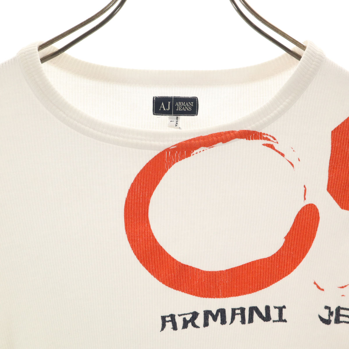 ARMANI JEANS アルマーニジーンズ 半袖 リブ Tシャツ L ホワイト レディース
