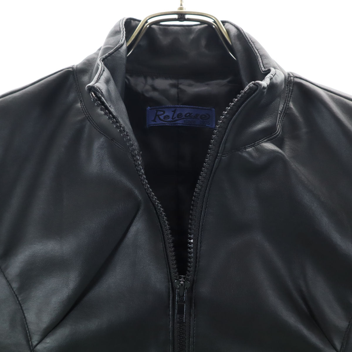 Release フェイク レザージャケット ブラック レディース