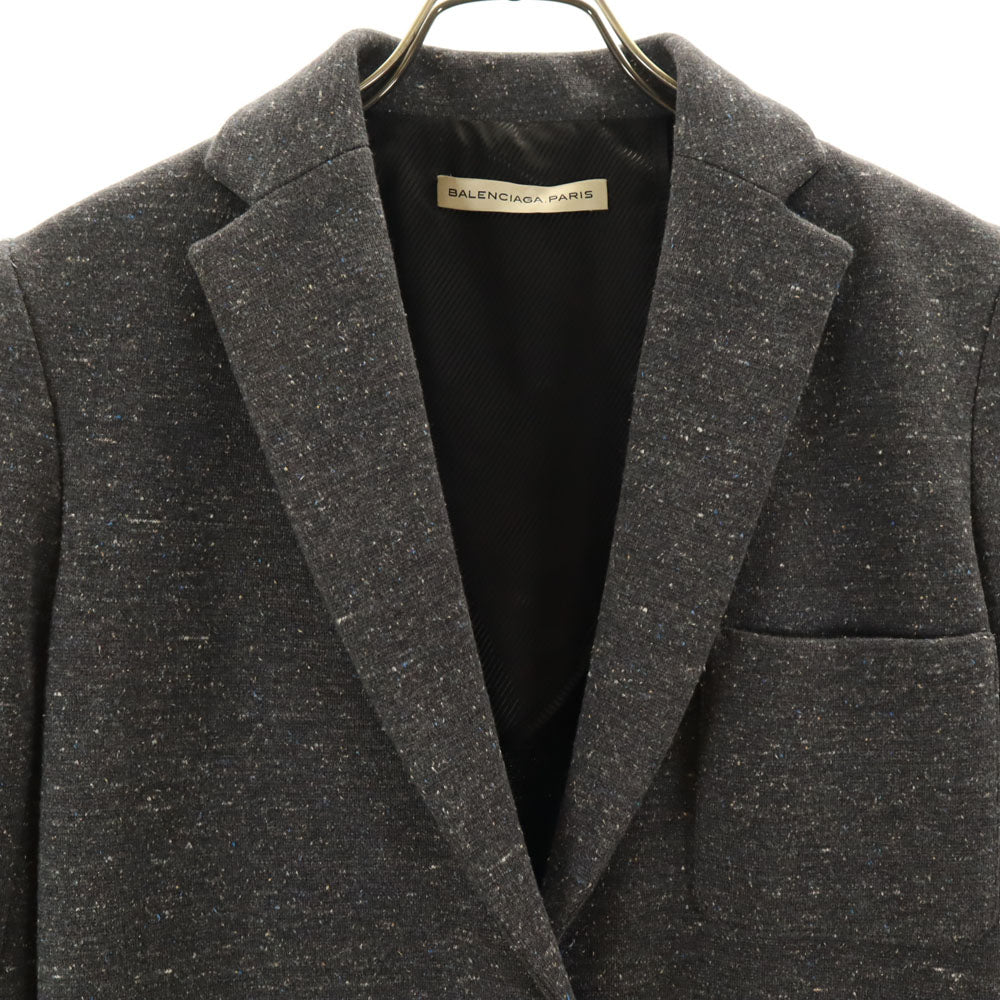 バレンシアガ パリス フランス製 ネップ入り テーラードジャケット 34 チャコールグレー ブレザー レディース