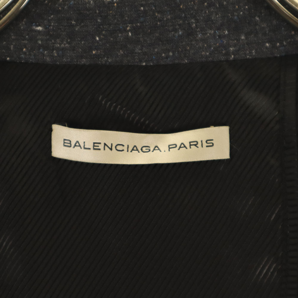 バレンシアガ パリス フランス製 ネップ入り テーラードジャケット 34 チャコールグレー ブレザー レディース