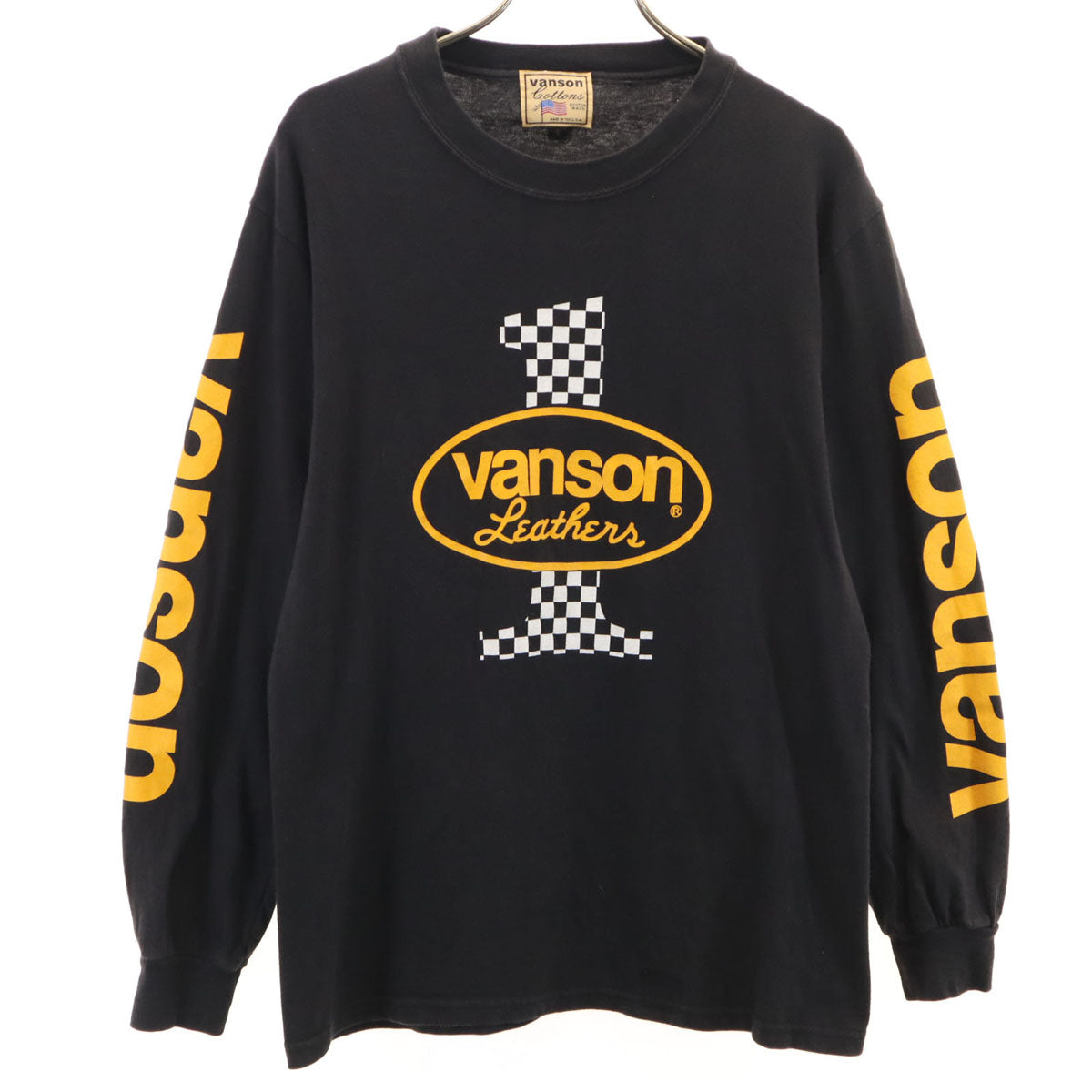 VANSON バンソン USA製 長袖 Tシャツ S ブラック メンズ