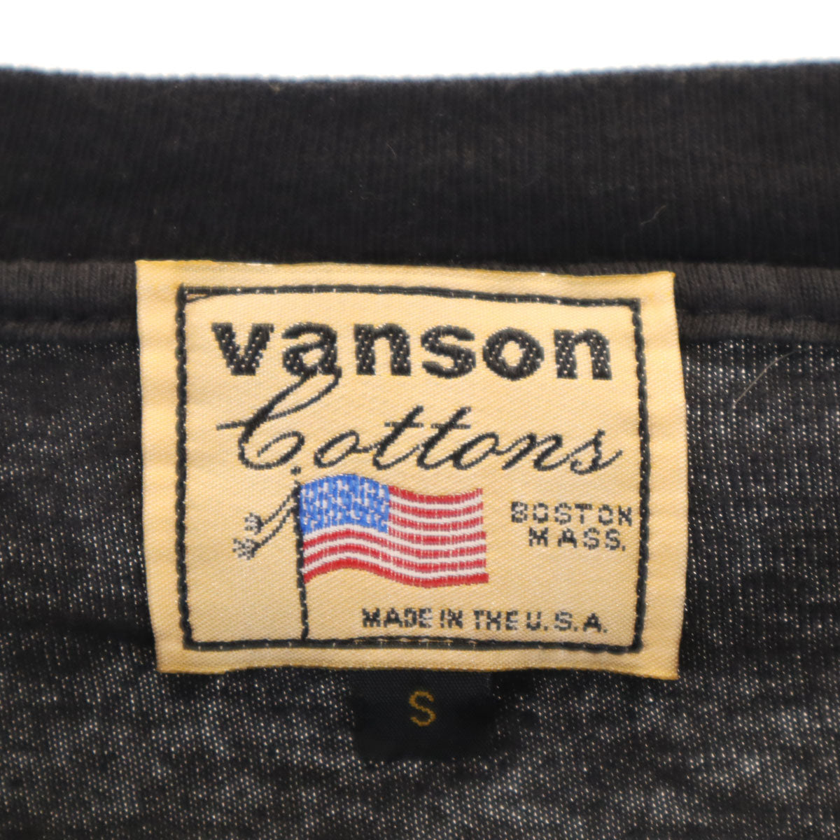 VANSON バンソン USA製 長袖 Tシャツ S ブラック メンズ