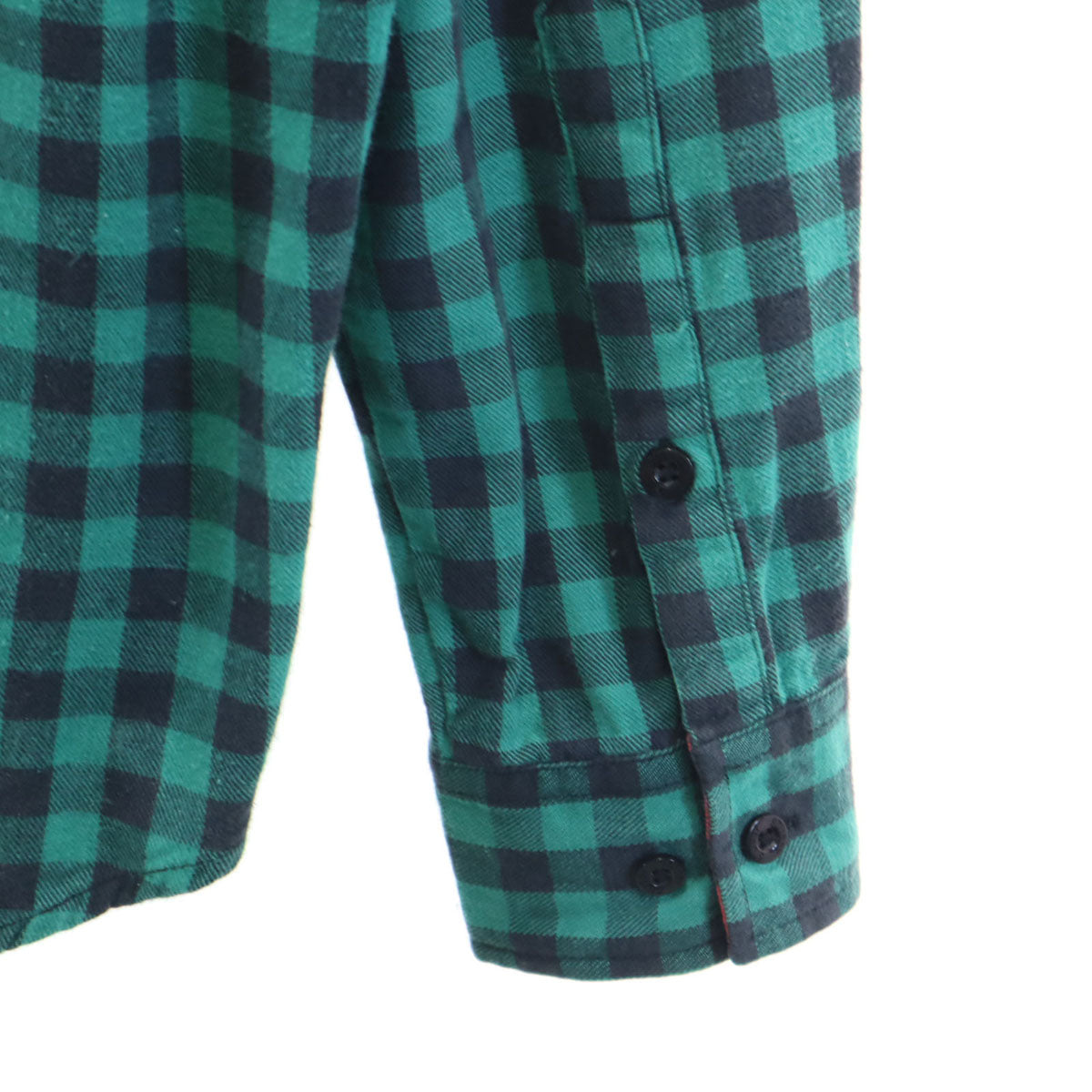 STUSSY ステューシー チェック柄 長袖 コットン ネルシャツ S グリーン メンズ