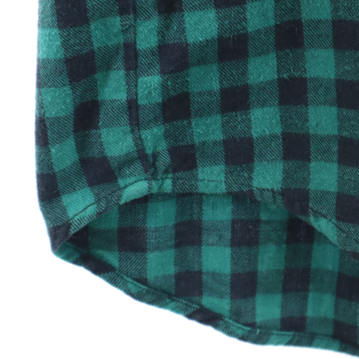 STUSSY ステューシー チェック柄 長袖 コットン ネルシャツ S グリーン メンズ
