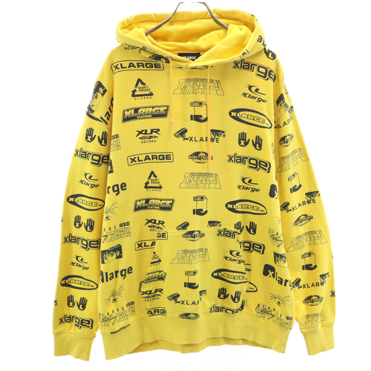 XLARGE エクストララージ 総ロゴ 長袖 スウェットパーカー XL イエロー メンズ