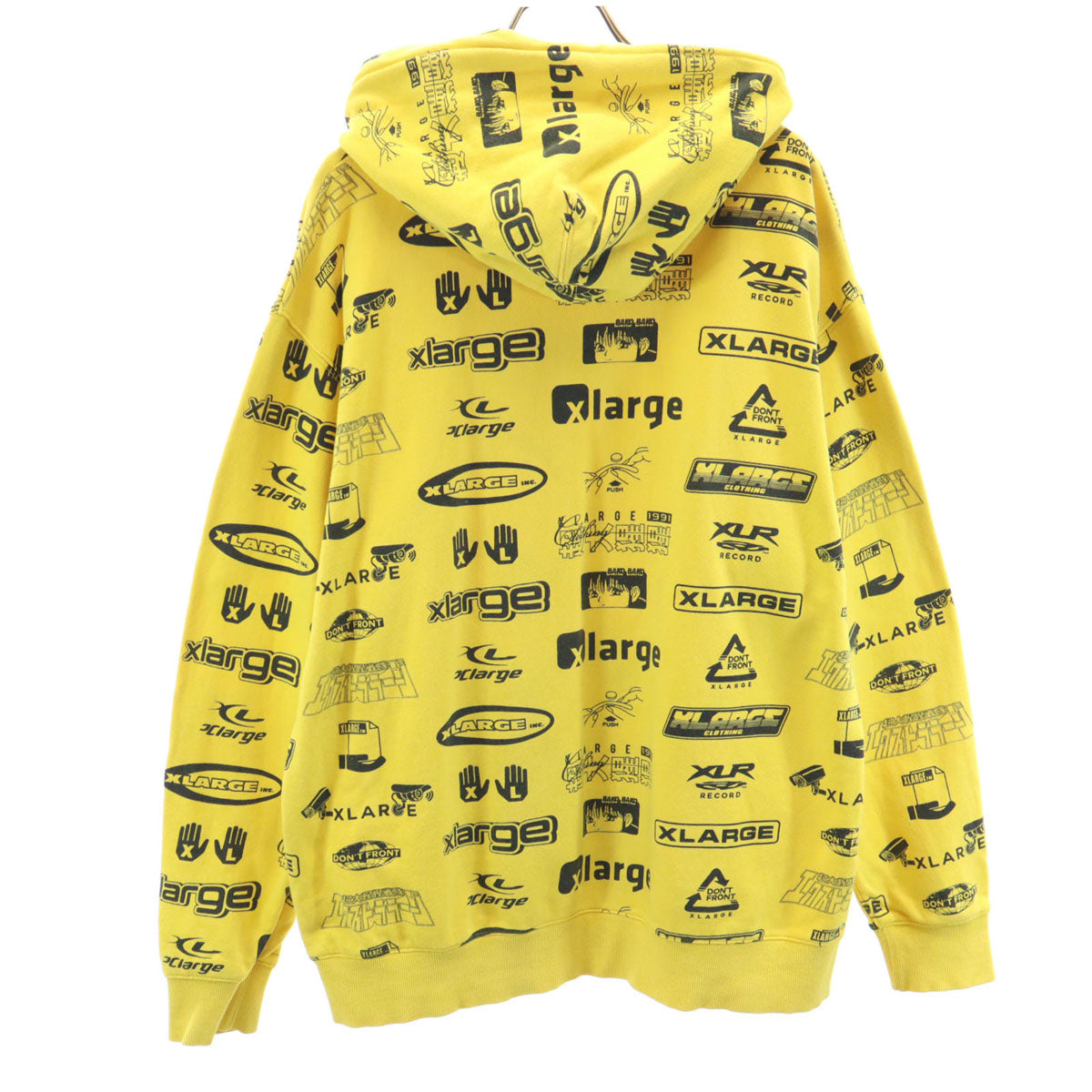 XLARGE エクストララージ 総ロゴ 長袖 スウェットパーカー XL イエロー メンズ