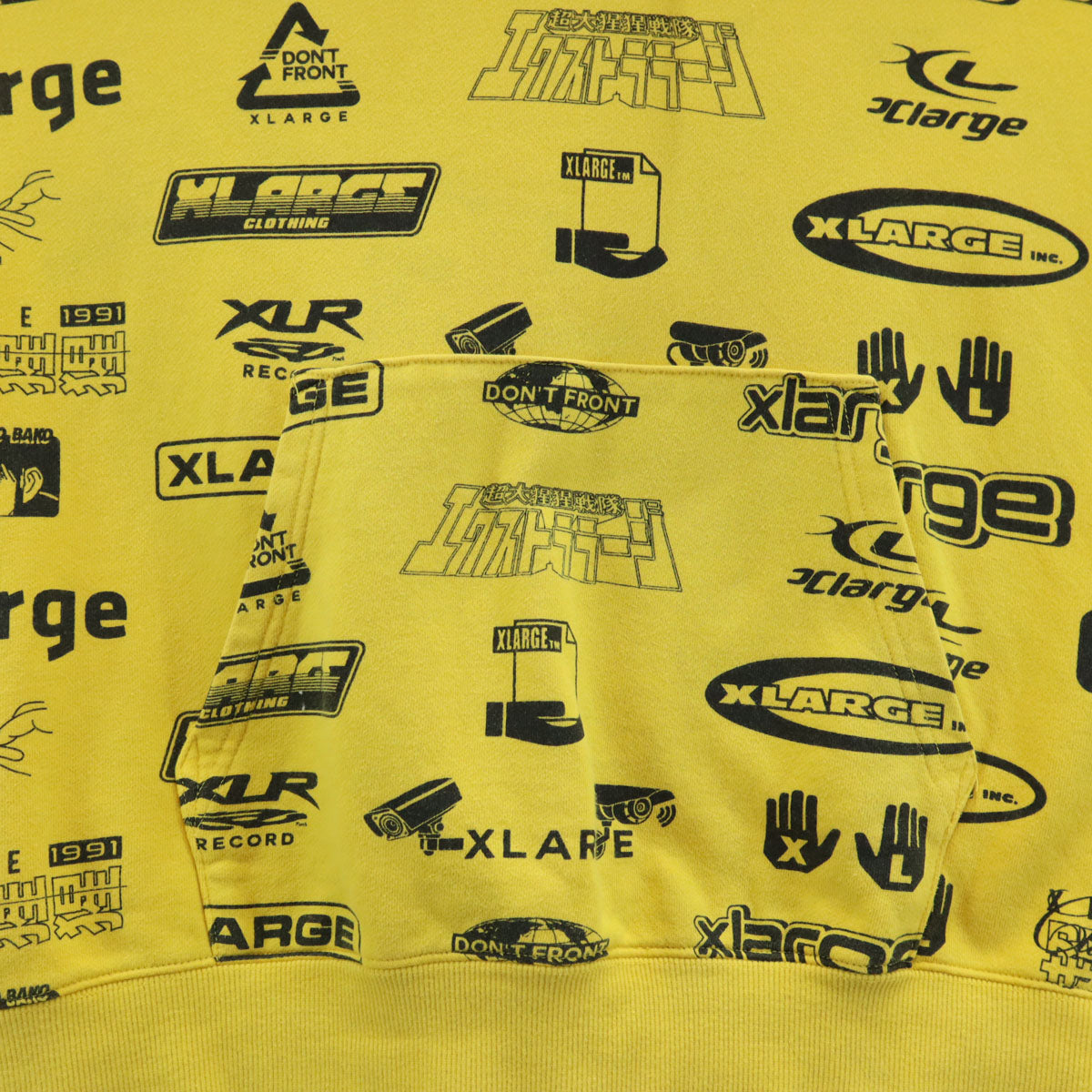 XLARGE エクストララージ 総ロゴ 長袖 スウェットパーカー XL イエロー メンズ