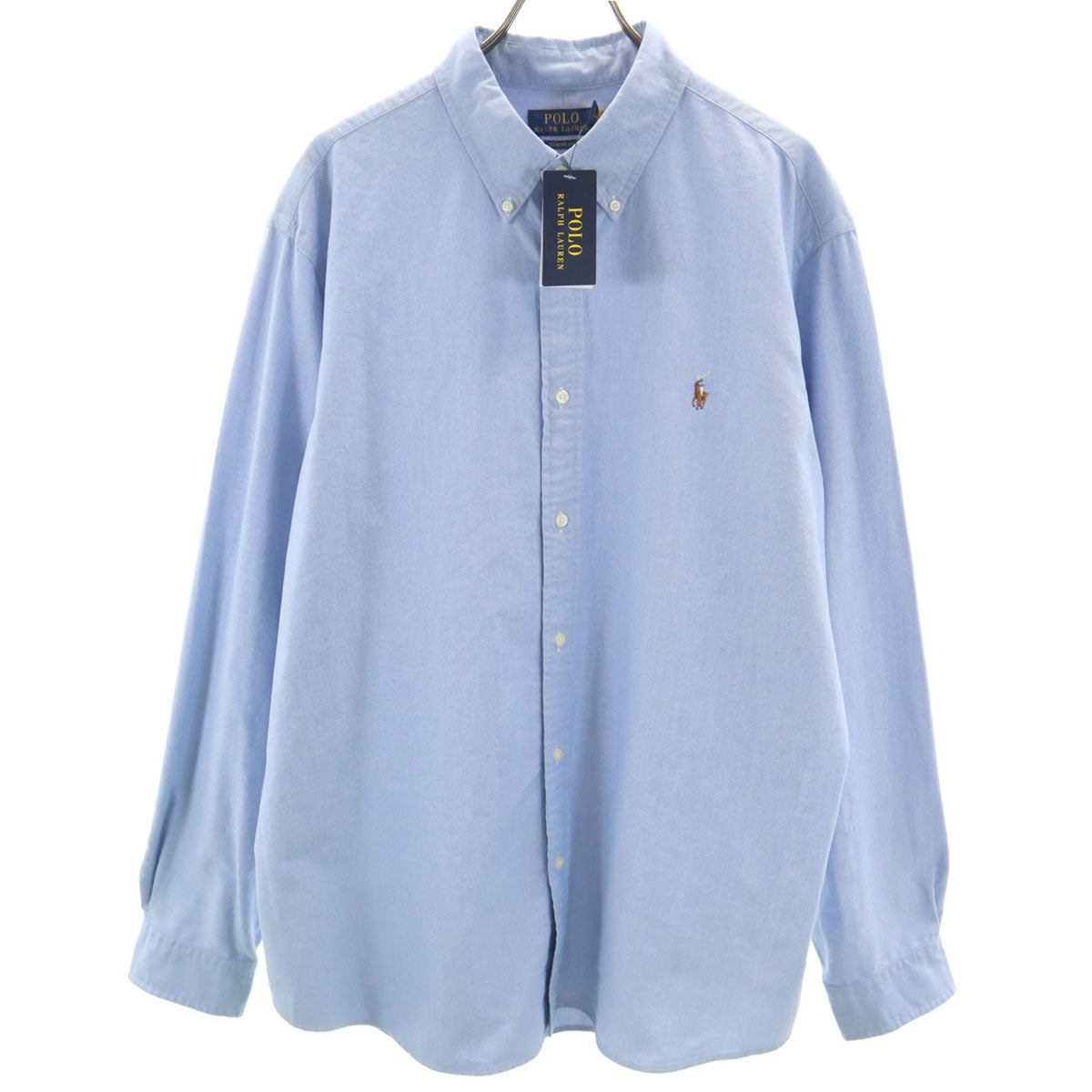 未使用 POLO RALPH LAUREN ポロラルフローレン 長袖 ボタンダウンシャツ XXL ネイビー系 ビックサイズ メンズ