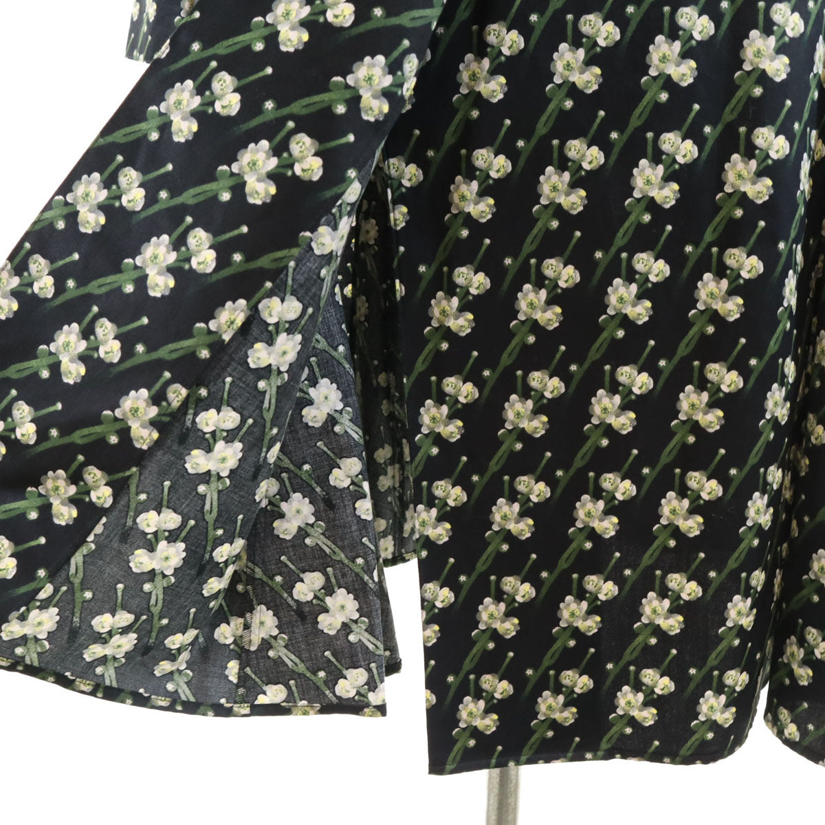 未使用 Brooks Brothers ブルックスブラザーズ 花柄 長袖 ワンピース OP ブラック レディース