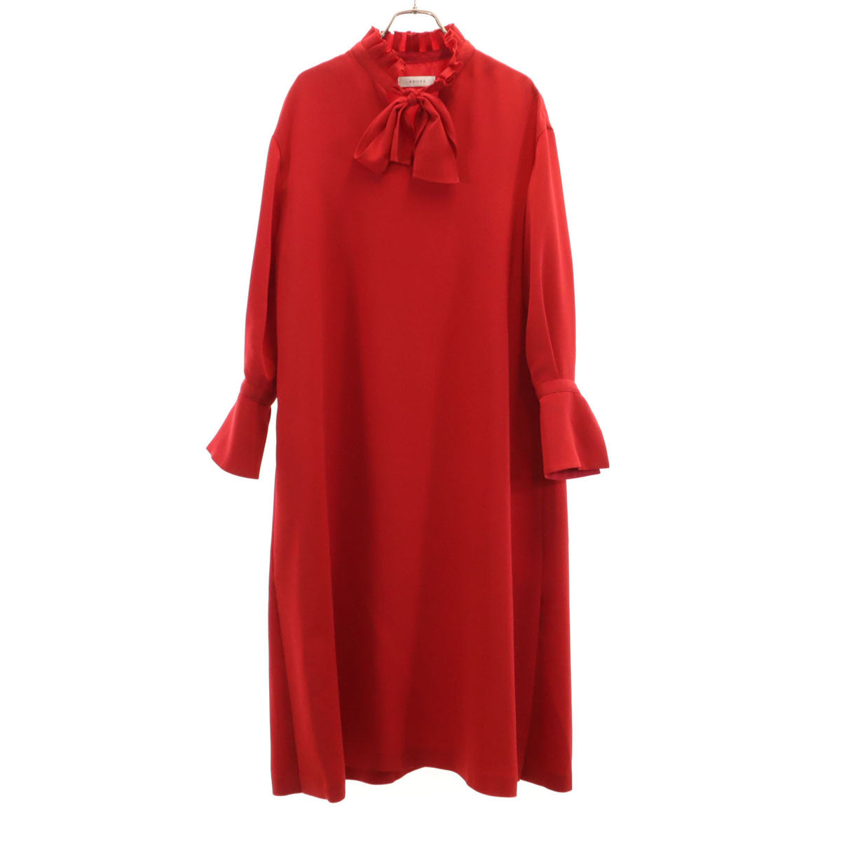 ADORE アドーア 日本製 長袖 ワンピース 36 レッド レディース