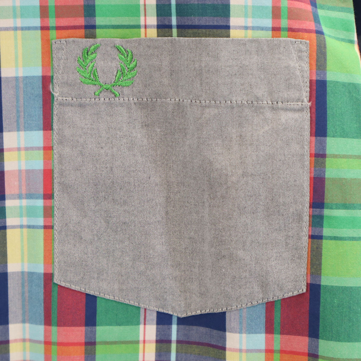 FRED PERRY フレッドペリー チェック柄 長袖 コットンシャツ M マルチ メンズ