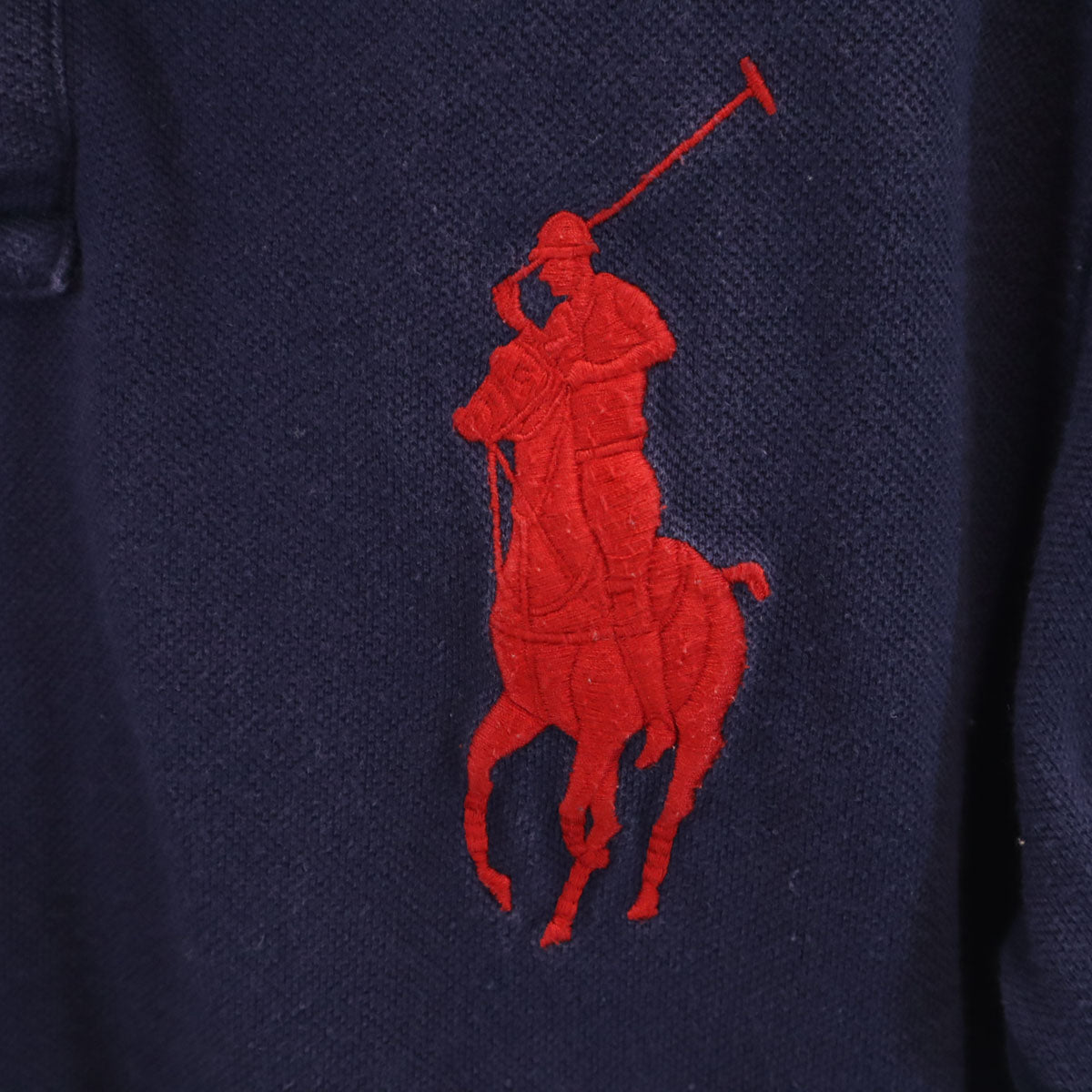Polo by Ralph Lauren ポロバイラルフローレン ビッグポニー刺繍 半袖 ポロシャツ M ネイビー 鹿の子 メンズ