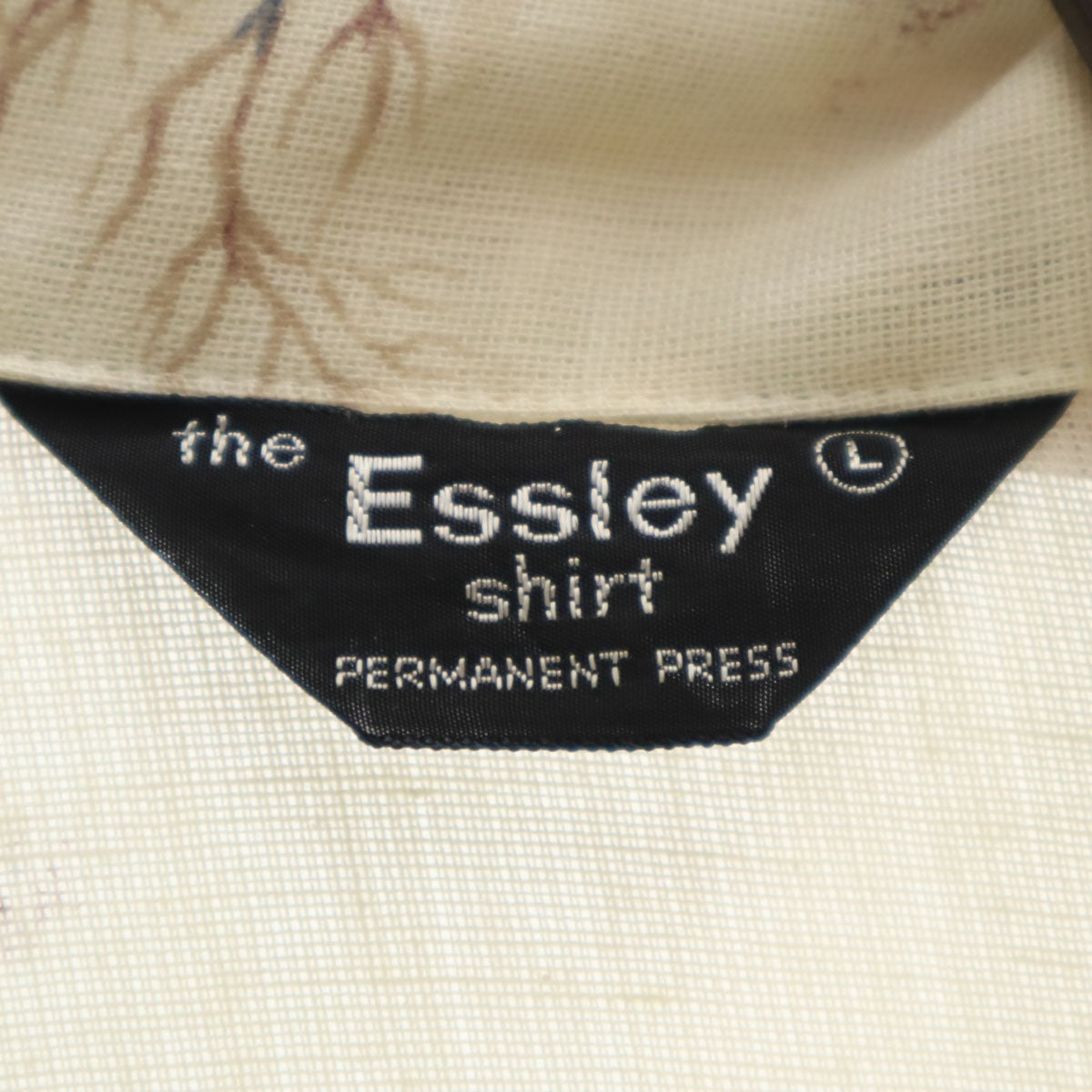 70s ヴィンテージ 総柄 長袖 シャツ L ベージュ メンズ