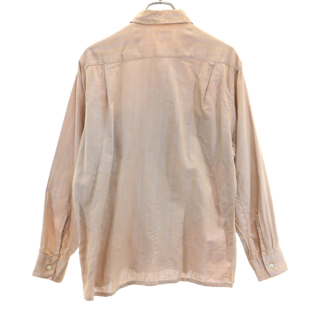 ビーブイディー 60s ヴィンテージ チェック柄 長袖 コットンシャツ M オレンジ メンズ