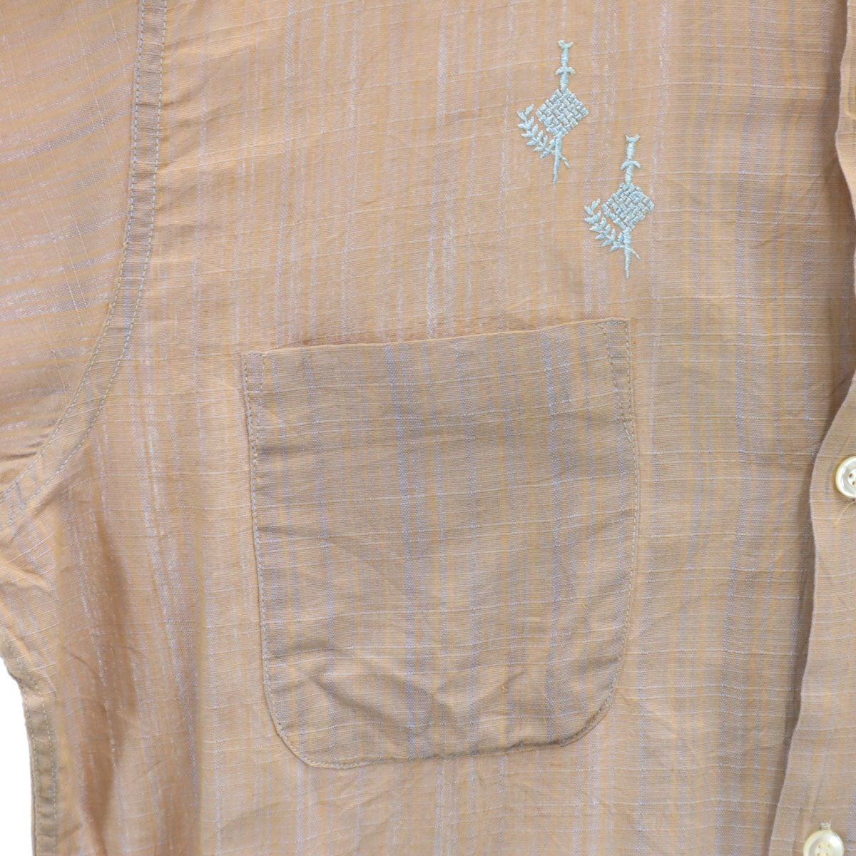 ビーブイディー 60s ヴィンテージ チェック柄 長袖 コットンシャツ M オレンジ メンズ