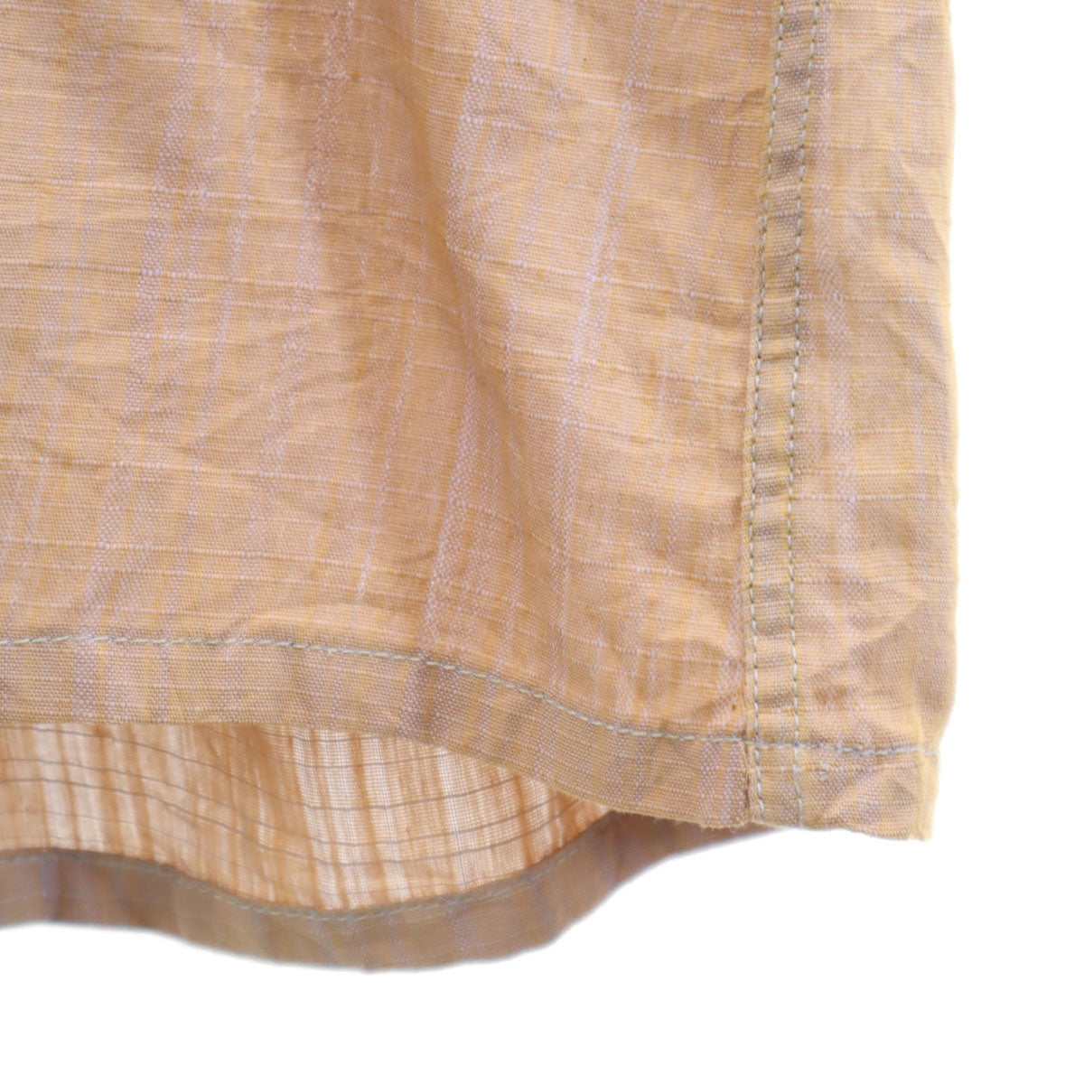 ビーブイディー 60s ヴィンテージ チェック柄 長袖 コットンシャツ M オレンジ メンズ