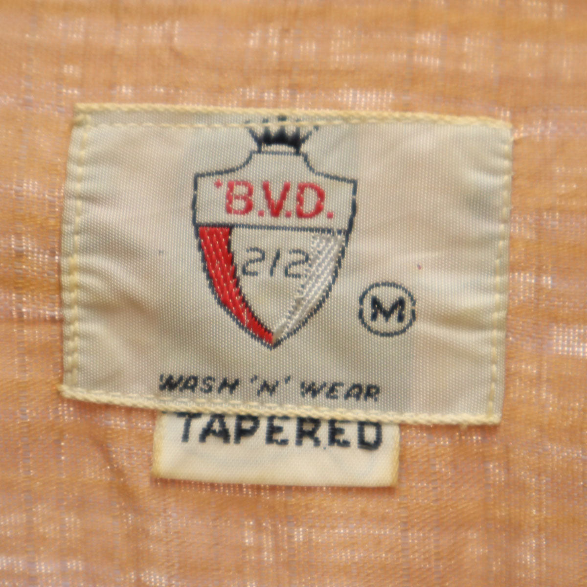 ビーブイディー 60s ヴィンテージ チェック柄 長袖 コットンシャツ M オレンジ メンズ