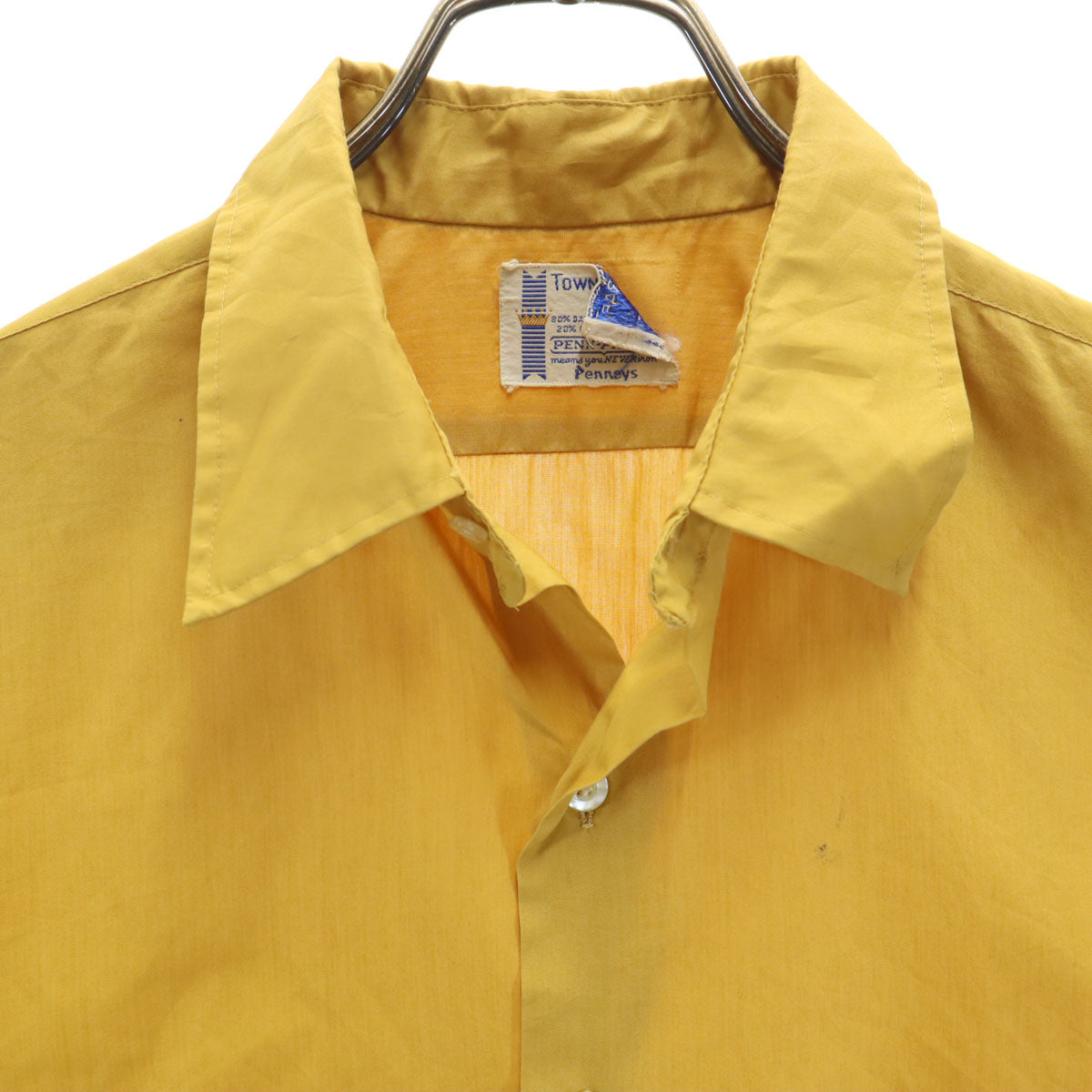 TOWNCRAFT タウンクラフト 60s 70s ヴィンテージ PENN PREST 長袖 シャツ イエロー Penneys メンズ