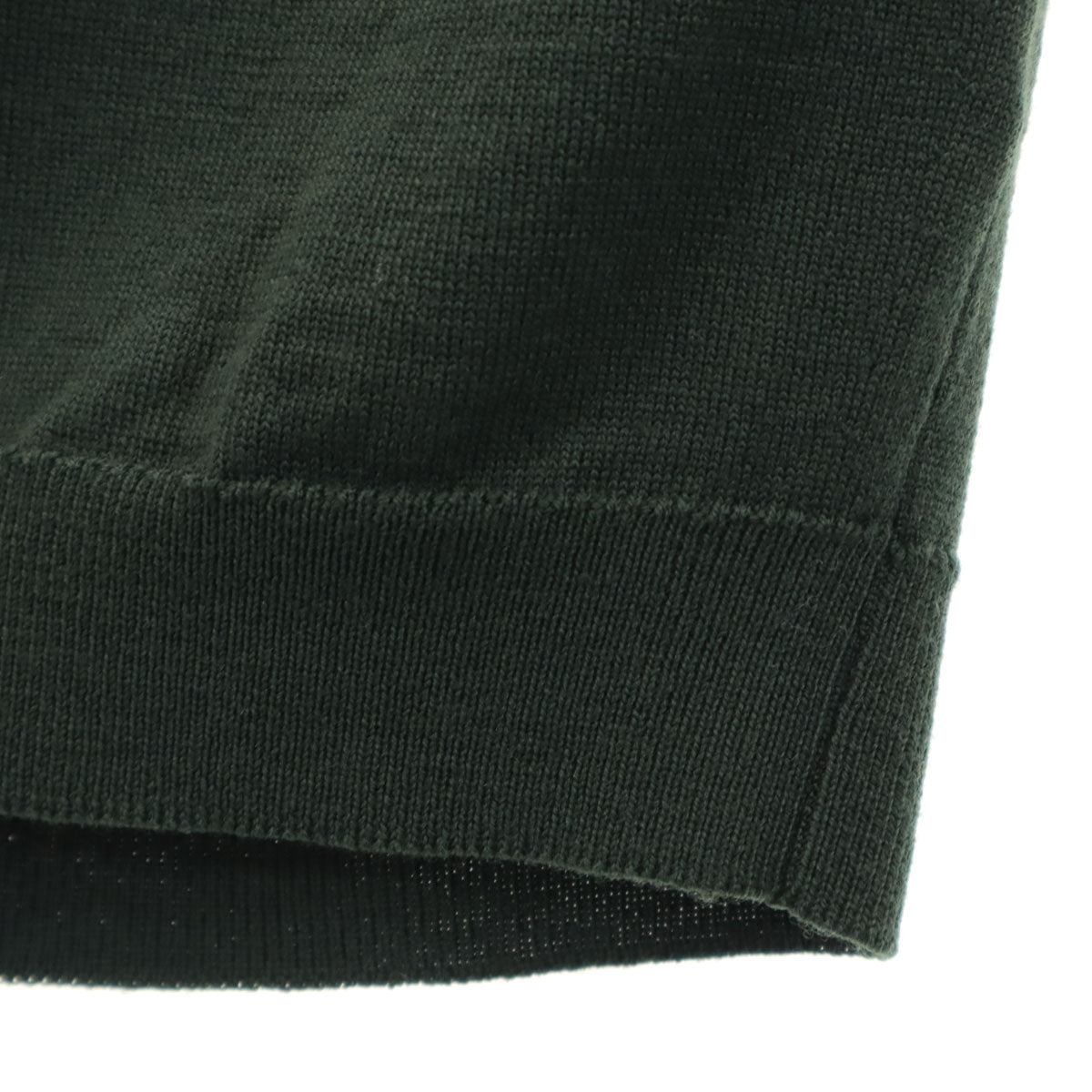 JOHN SMEDLEY ジョンスメドレー イングランド製 長袖 Vネック ニットカーディガン S 深緑 メンズ
