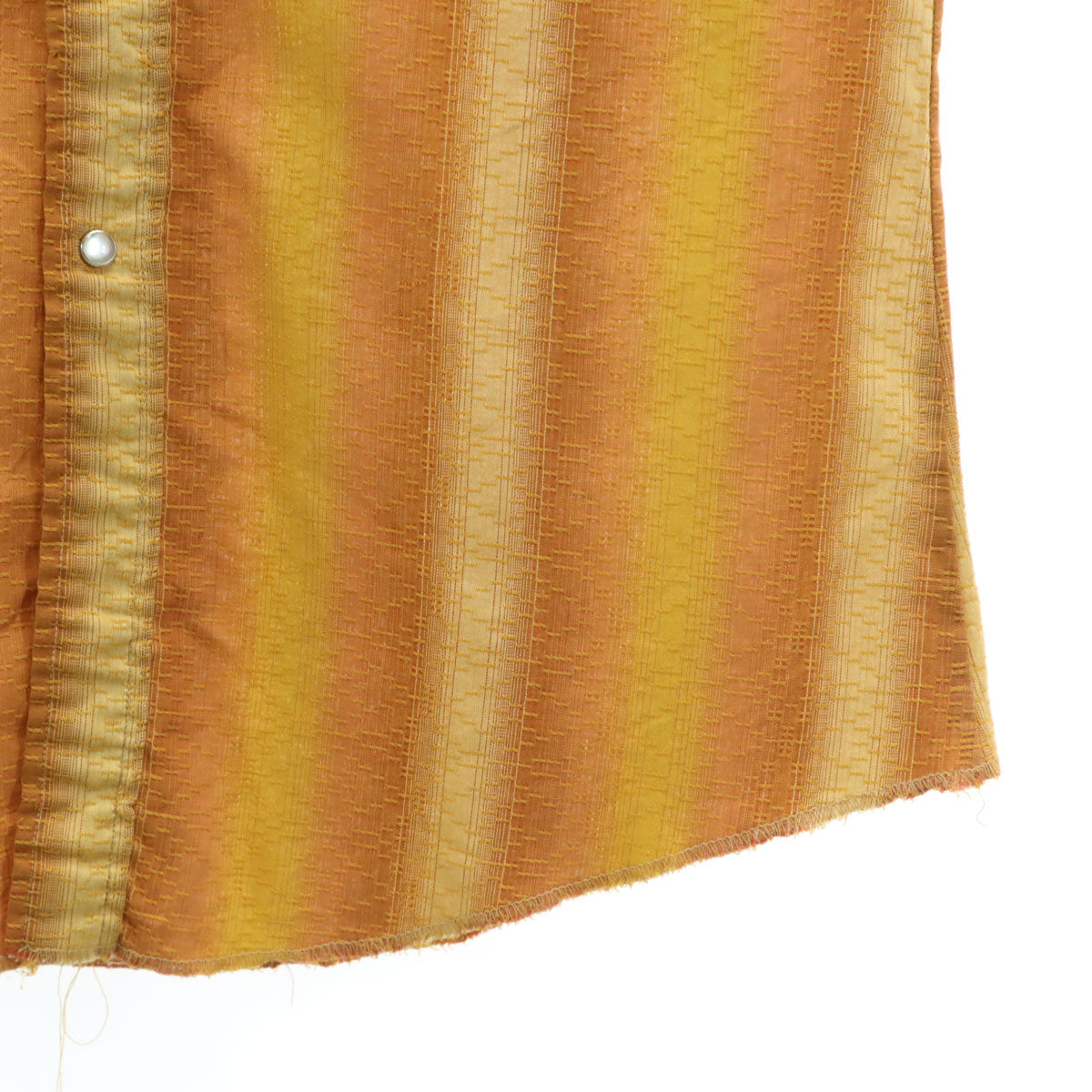 VINTAGE ヴィンテージ 70s ストライプ柄 長袖 ウエスタンシャツ 16/33 オレンジ メンズ