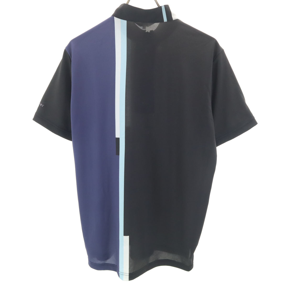 美品 LANVIN SPORT ランバンスポール 半袖 ハーフジップ ポロシャツ 40 ブラック メンズ