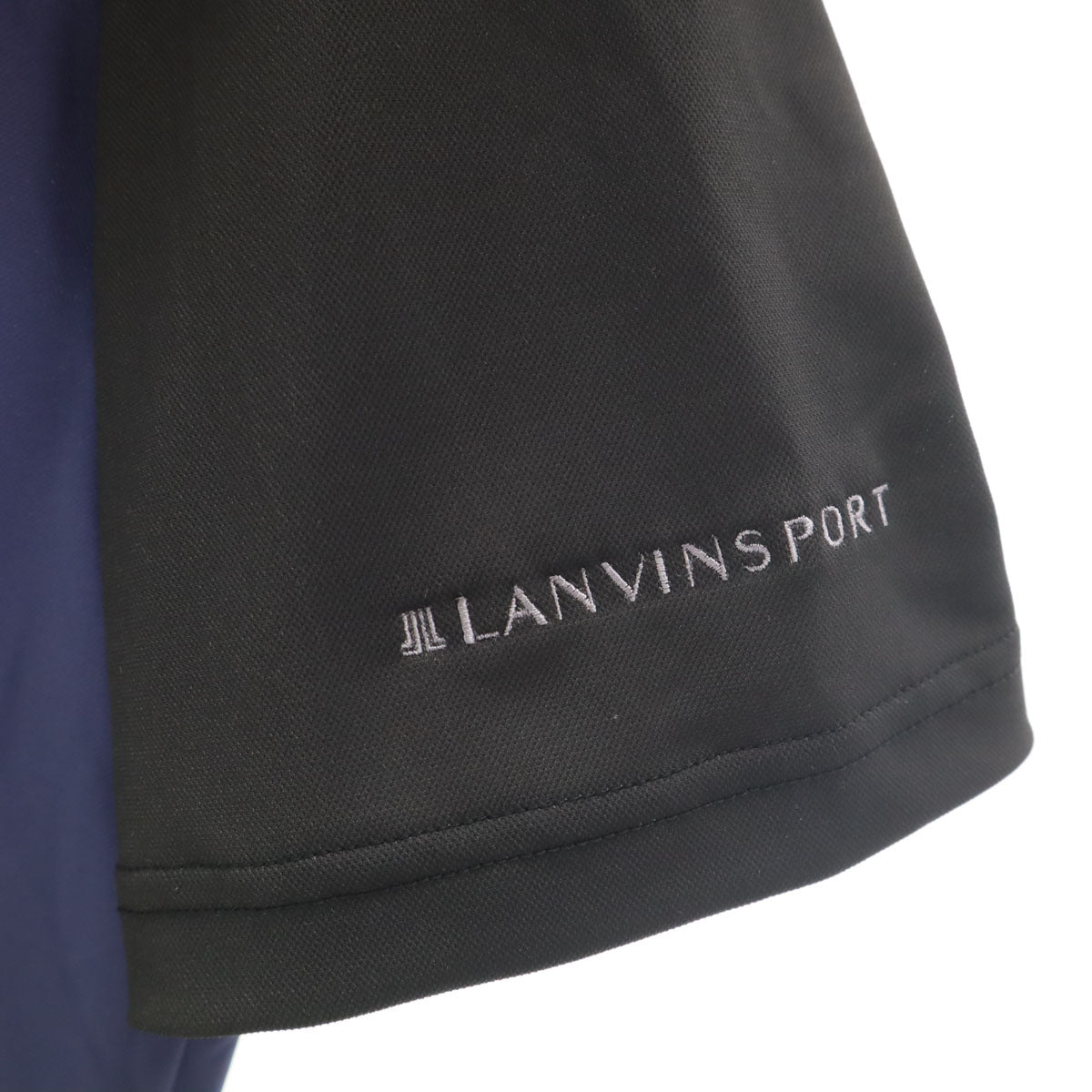 美品 LANVIN SPORT ランバンスポール 半袖 ハーフジップ ポロシャツ 40 ブラック メンズ