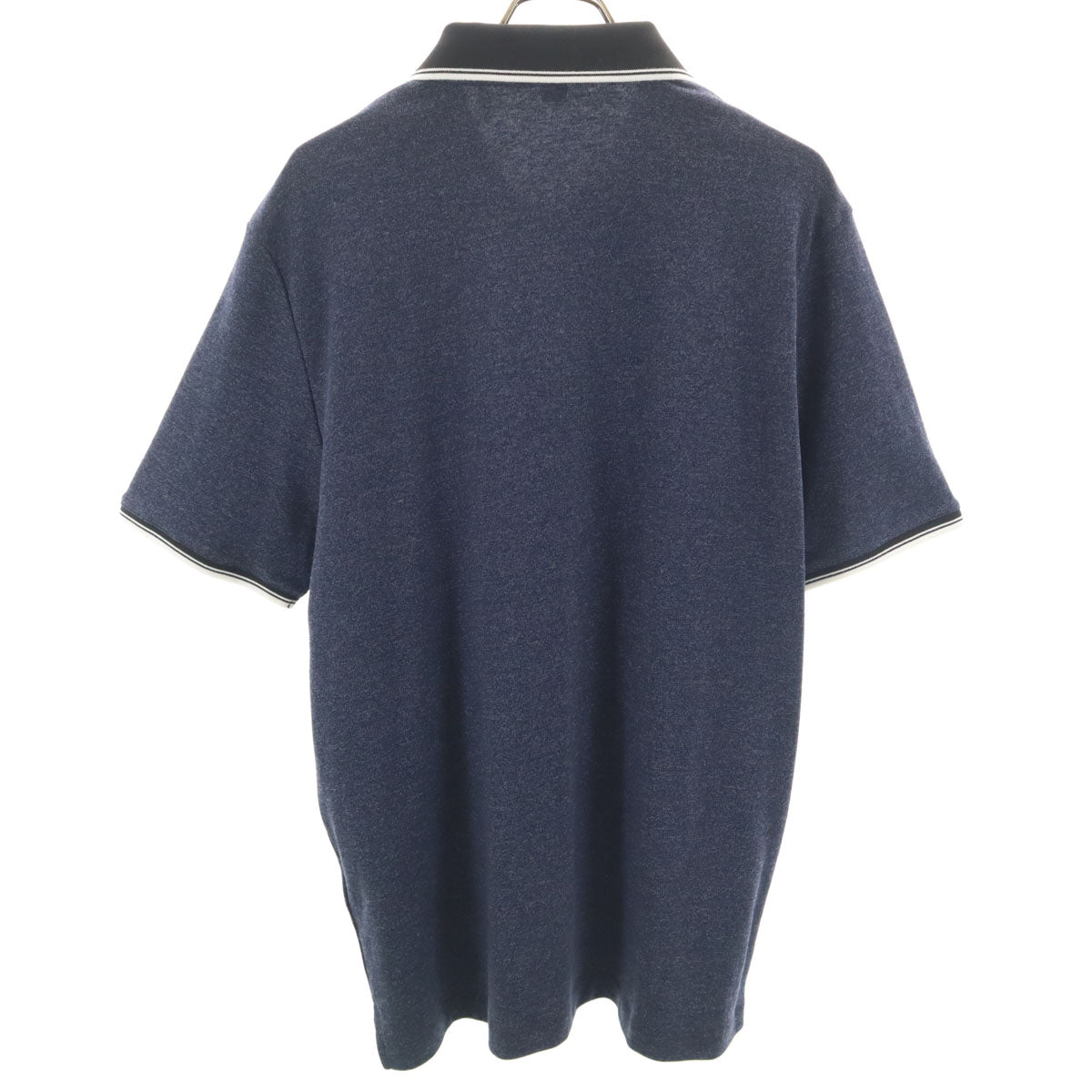 美品 KARL LAGERFELD カールラガーフェルド 半袖 ハーフジップ ポロシャツ XL ネイビー メンズ