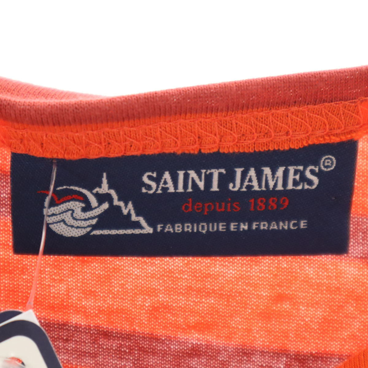 未使用 SAINT JAMES セントジェームス フランス製 ボーダー柄 半袖 SUBA ボートネック バスクシャツ M オレンジ メンズ