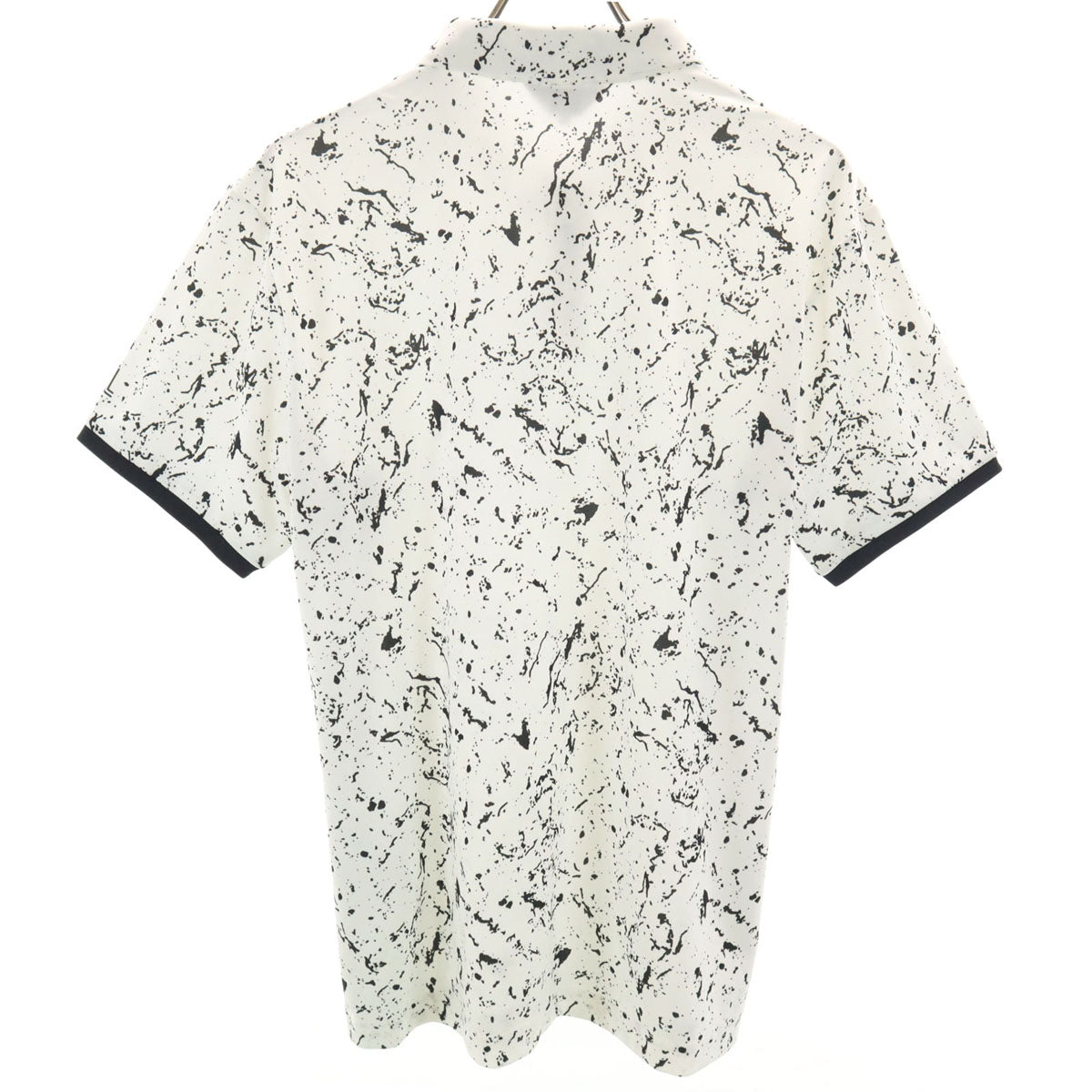 美品 LANVIN SPORT ランバンスポール 総柄 半袖 ポロシャツ LL ホワイト メンズ