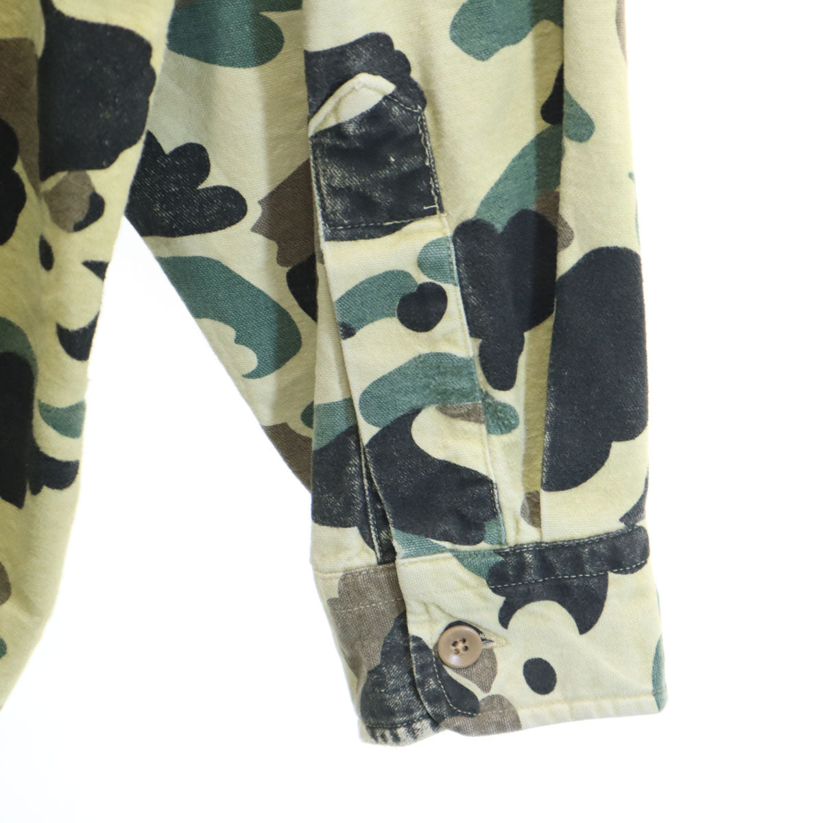 L.L.Bean エルエルビーン 80s ヴィンテージ USA製 モアシャツ ダックハンターカモ柄 長袖 コットンシャツ 171/2 グリーン メンズ