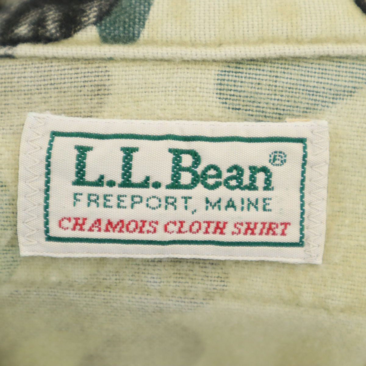 L.L.Bean エルエルビーン 80s ヴィンテージ USA製 モアシャツ ダックハンターカモ柄 長袖 コットンシャツ 171/2 グリーン メンズ