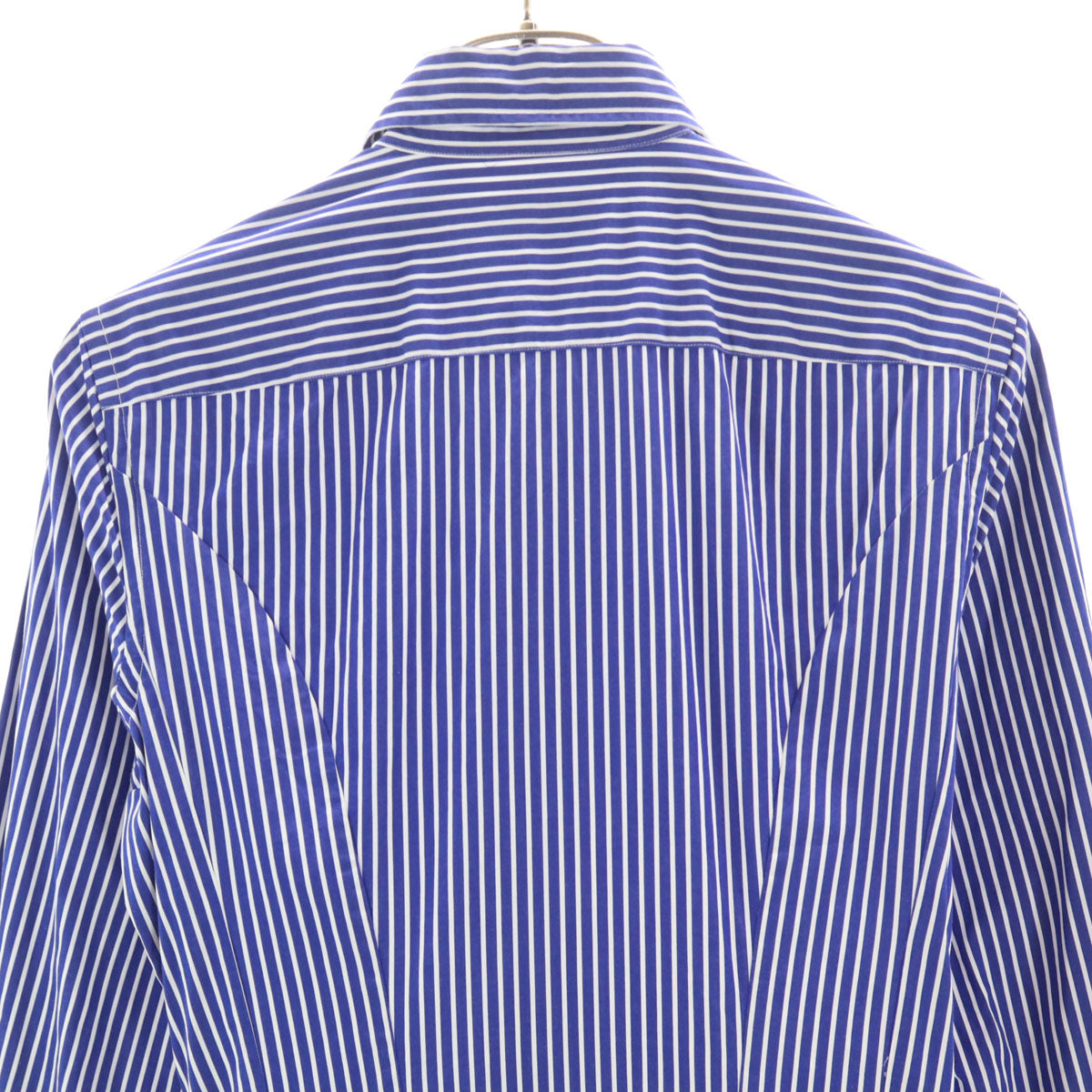 美品 POLO RALPH LAUREN ポロラルフローレン ストライプ柄 長袖 シャツワンピース 6 ブルー レディース