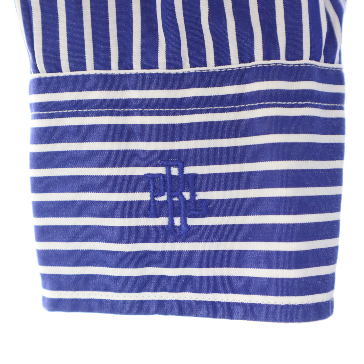 美品 POLO RALPH LAUREN ポロラルフローレン ストライプ柄 長袖 シャツワンピース 6 ブルー レディース