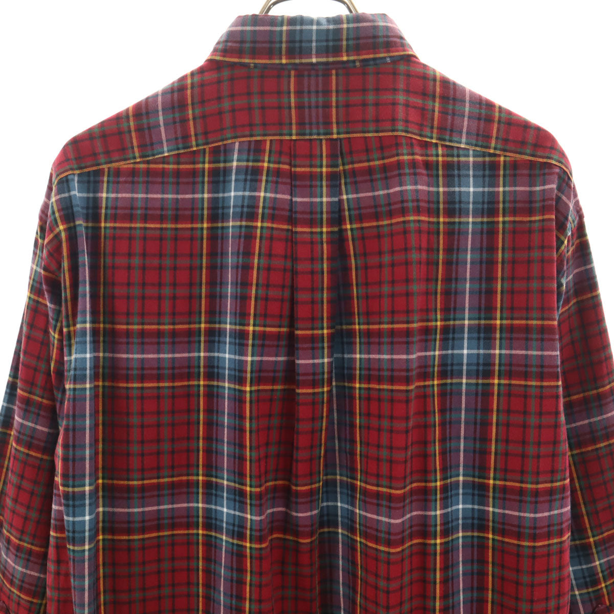 RALPH LAUREN ラルフローレン チェック柄 長袖 ボタンダウンシャツ L レッド メンズ
