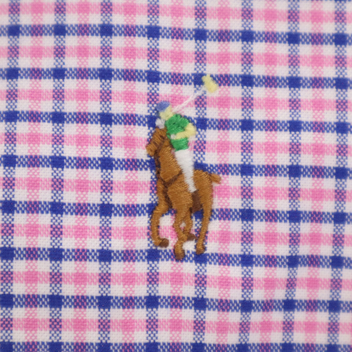 RALPH LAUREN ラルフローレン チェック柄 長袖 オックスフォード ボタンダウンシャツ M ピンク メンズ