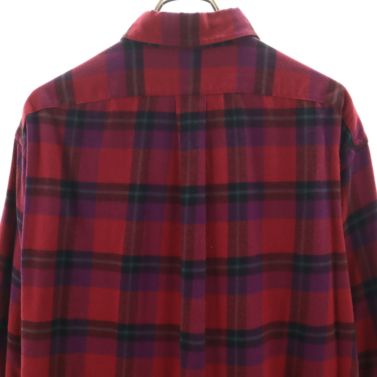 RALPH LAUREN ラルフローレン チェック柄 長袖 ボタンダウンシャツ L レッド メンズ