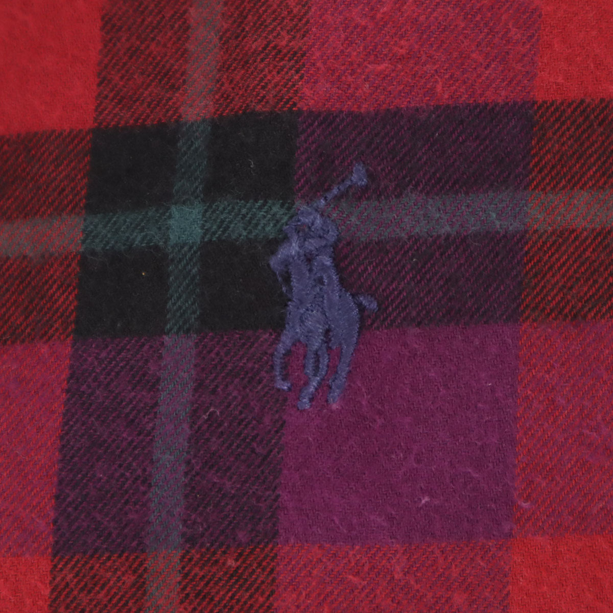RALPH LAUREN ラルフローレン チェック柄 長袖 ボタンダウンシャツ L レッド メンズ