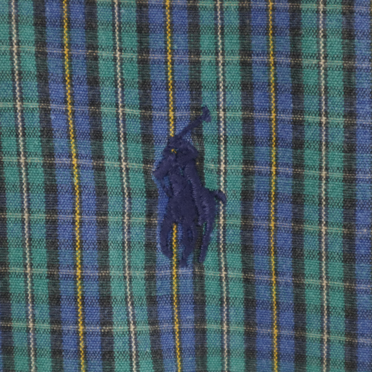 RALPH LAUREN ラルフローレン チェック柄 長袖 ボタンダウンシャツ L グリーン メンズ