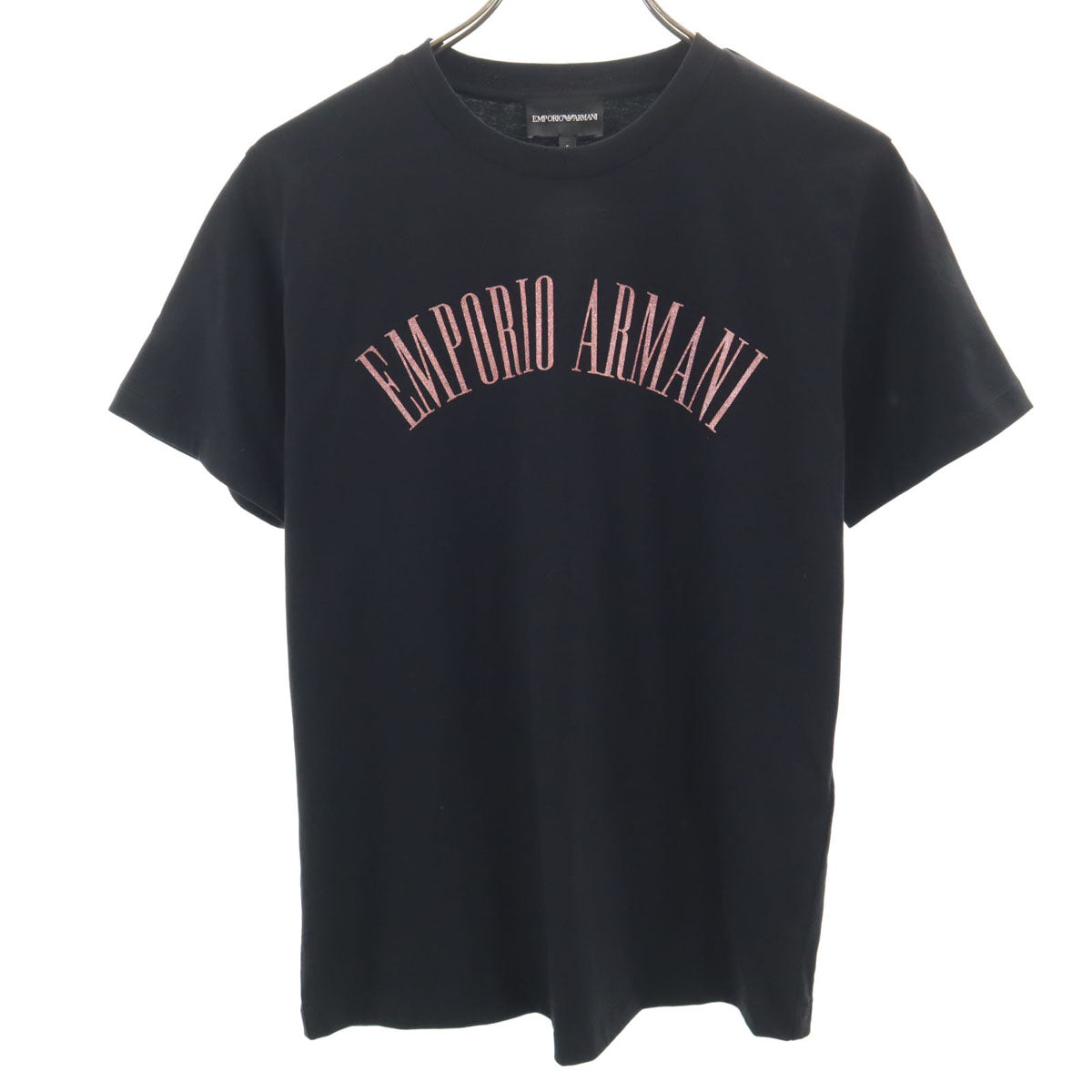 美品 Emporio Armani エンポリオアルマーニ ポルトガル製 半袖 Tシャツ S ブラック レディース
