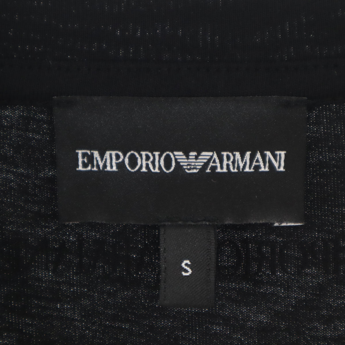 美品 Emporio Armani エンポリオアルマーニ ポルトガル製 半袖 Tシャツ S ブラック レディース