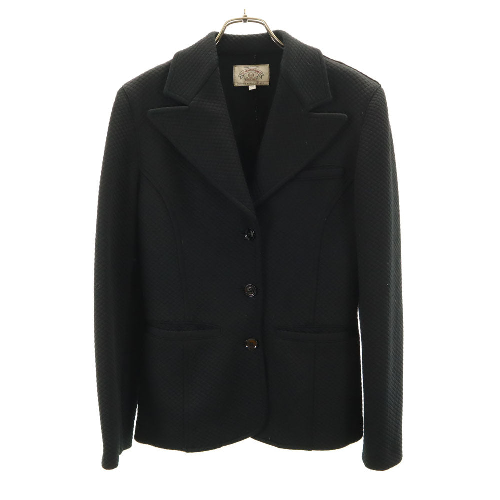 ARMANI JEANS アルマーニジーンズ 90s オールド キルティング テーラードジャケット 40 チャコールブラック ブレザー レディース