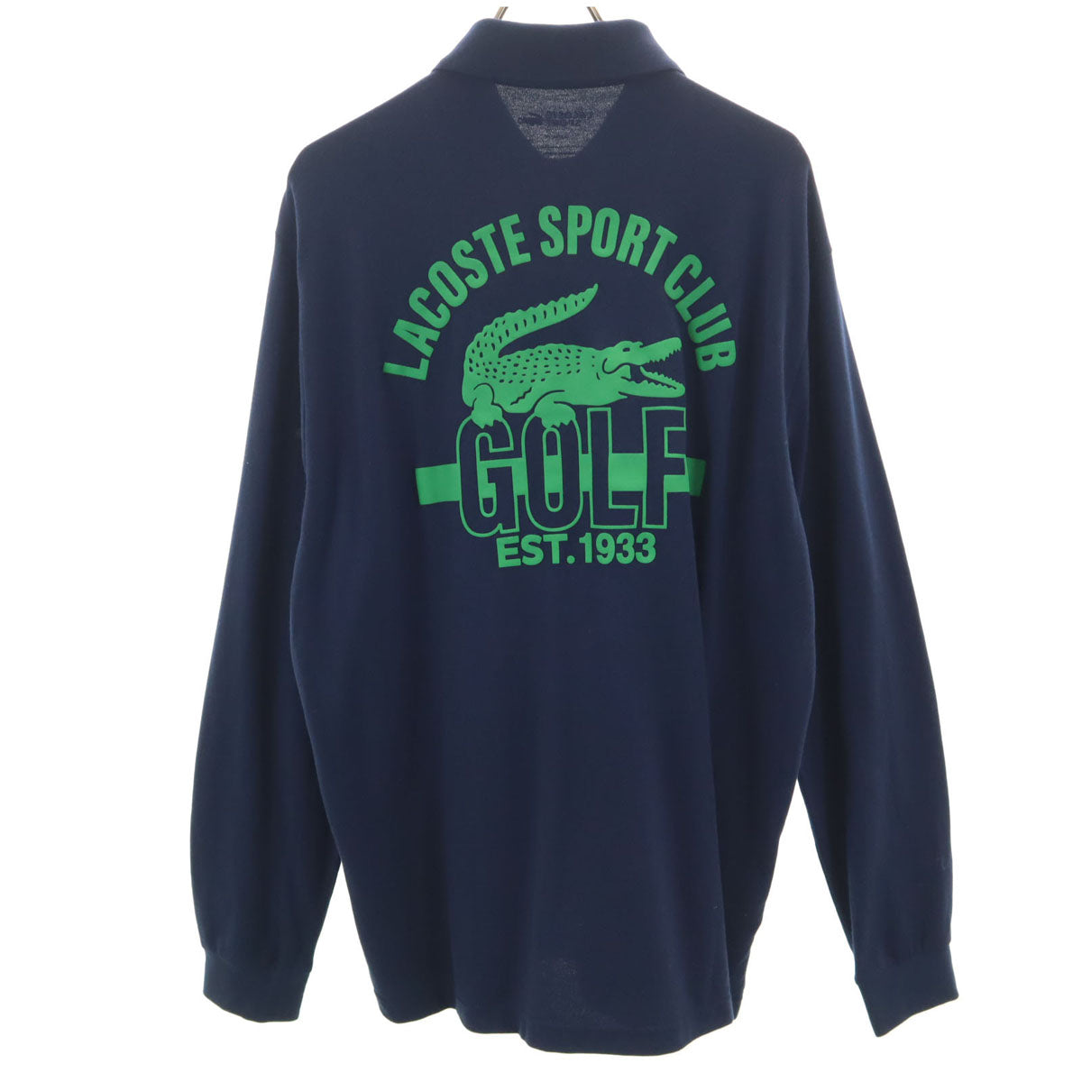 未使用 LACOSTE SPORT ラコステスポーツ バックロゴ 長袖 ポロシャツ XXL ネイビー メンズ