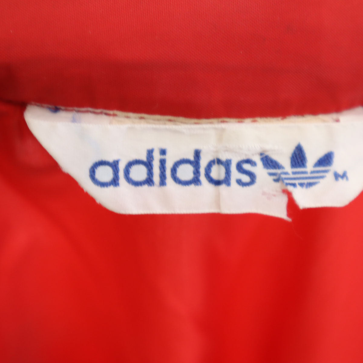 adidas アディダス 70s ヴィンテージ デサント製 トレフォイルロゴ刺繍 ナイロンジャケット M 赤 メンズ