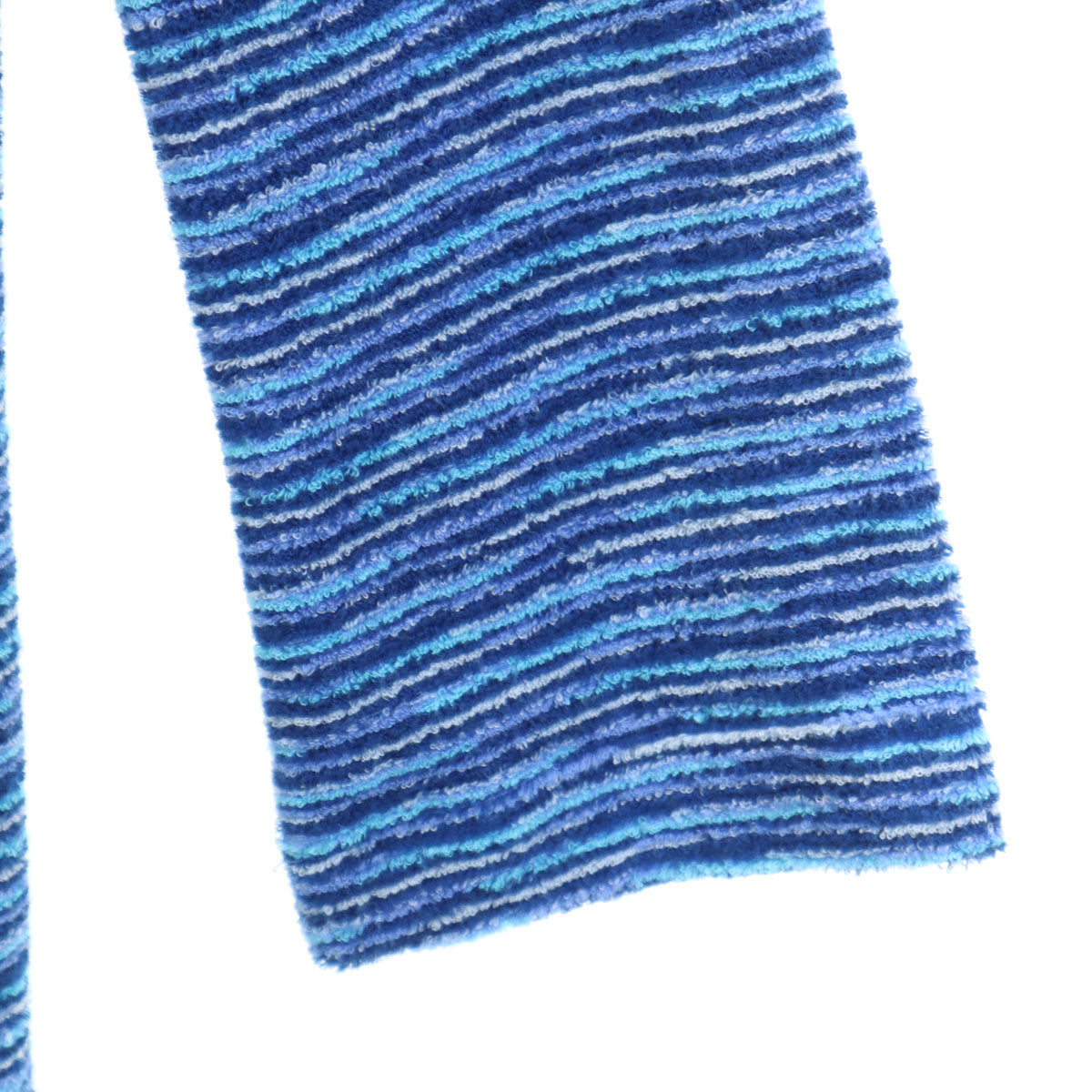 Missoni ミッソーニ 90s 日本製 オールド ボーダー柄 長袖 ハイネック パイル地 セーター L ブルー系 INTIMO レディース