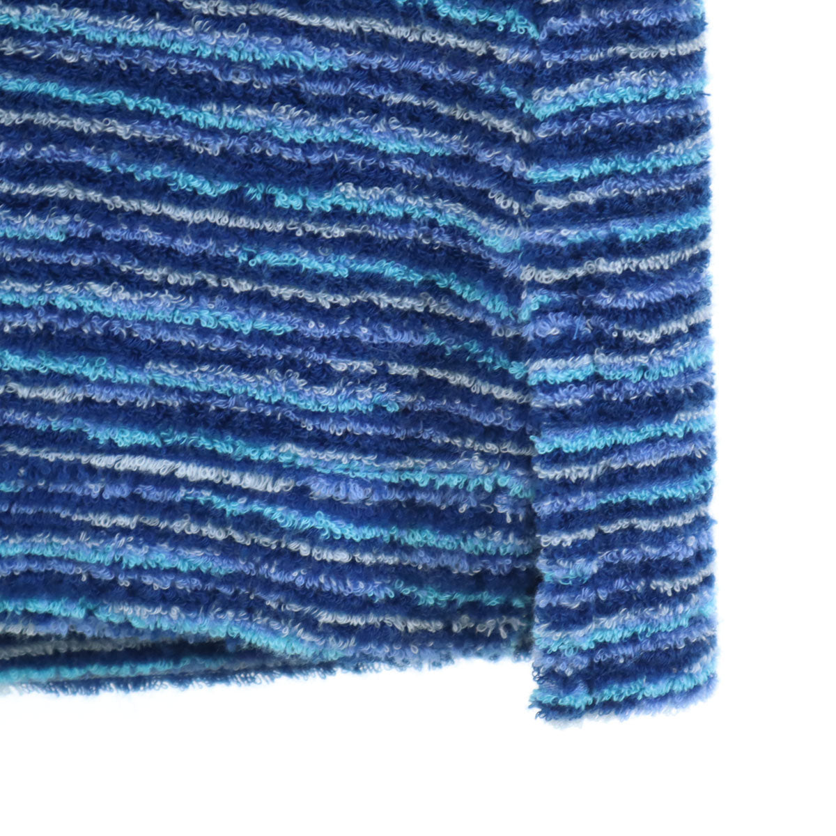 Missoni ミッソーニ 90s 日本製 オールド ボーダー柄 長袖 ハイネック パイル地 セーター L ブルー系 INTIMO レディース