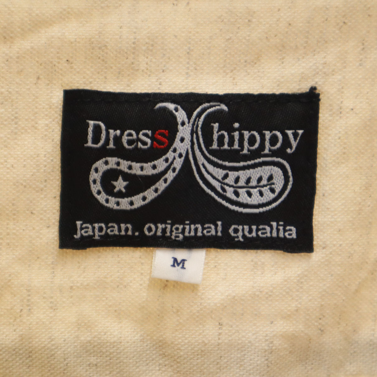 DRESS HIPPY ドレスヒッピー 日本製 リネンブレンド バックプリント 半袖 アロハシャツ M ベージュ メンズ