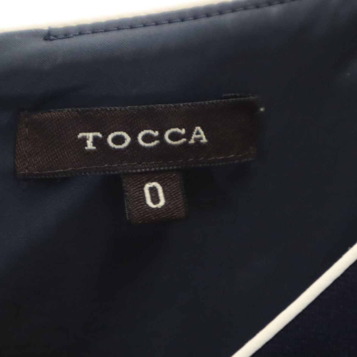 TOCCA トッカ ノースリーブ 膝丈ワンピース 0 ネイビー レディース