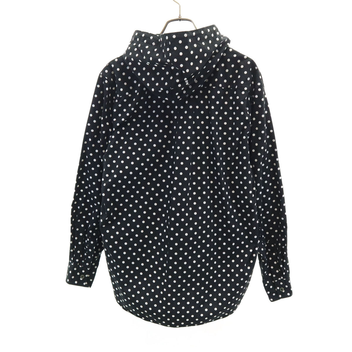BLACK COMME des GARCONS ブラックコムデギャルソン 2012年 日本製 ドット柄 長袖 フーデッド シャツ M ブラック 水玉 メンズ