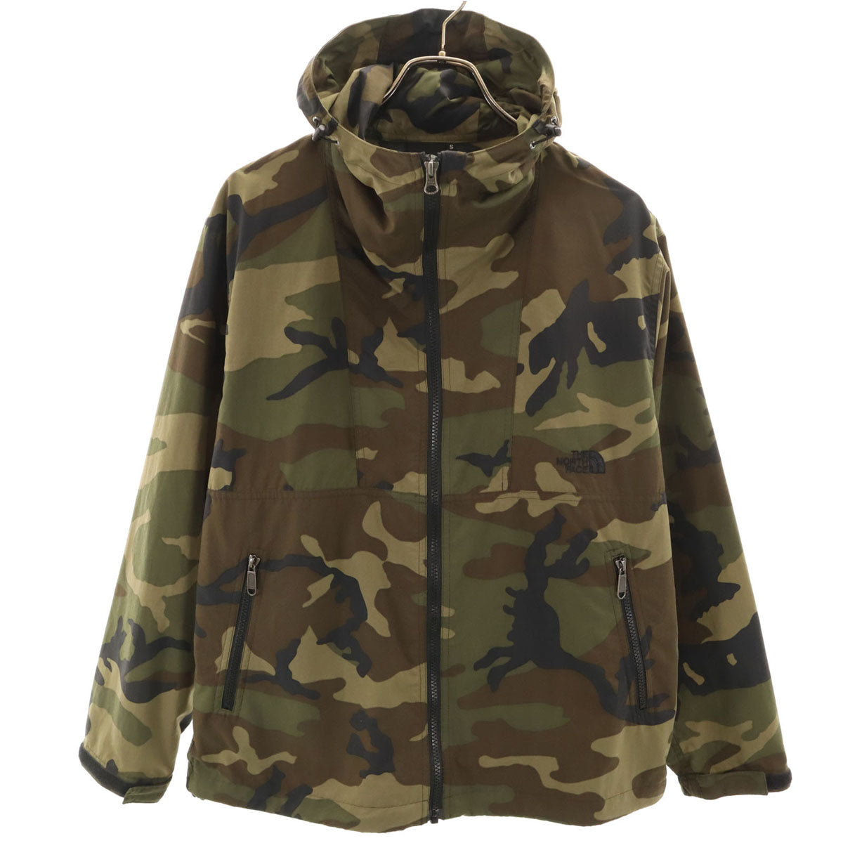 THE NORTH FACE ノースフェイス カモフラ柄 ノベルティ コンパクト ジャケット S カーキ NP71535 アウトドア 迷彩 メンズ