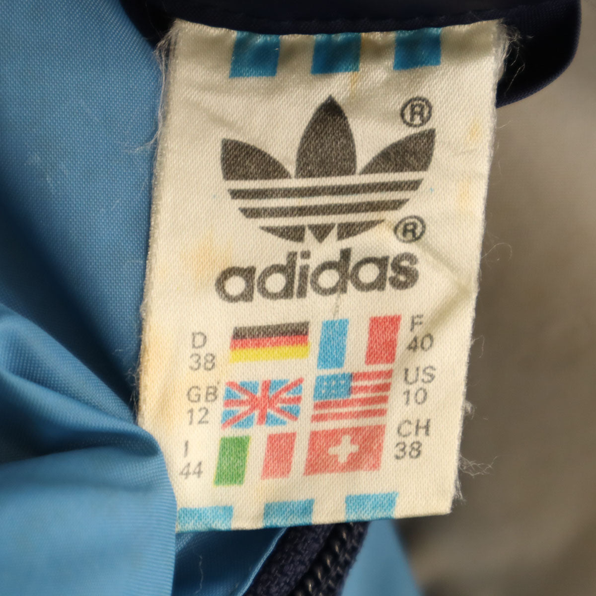 adidas アディダス 80s ヴィンテージ ナイロンジャケット 44 ネイビー レディース